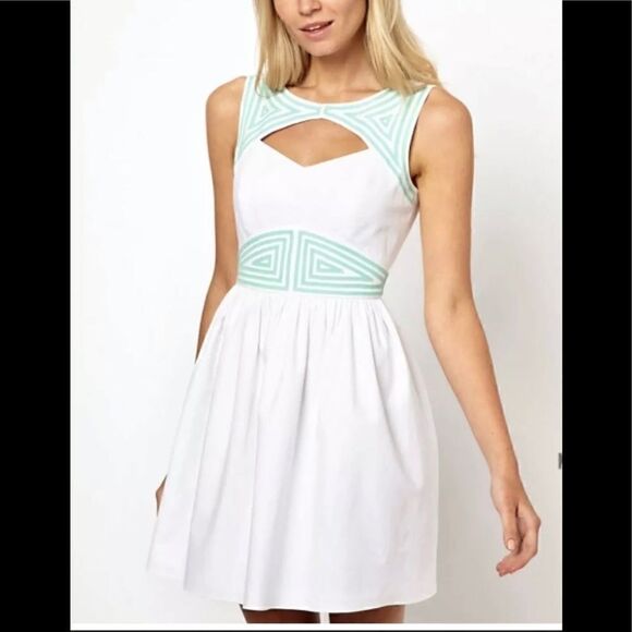 ASOS PETITE Exclusive Skater Dress With Cut Out - Picture 1 of 6
